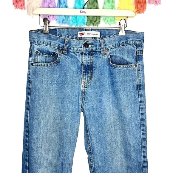 Vintage 90s Levi’s 550 Relaxed Denim Loose Fit Baggy Jeans Size 18 Regular Kids - Picture 3 of 16